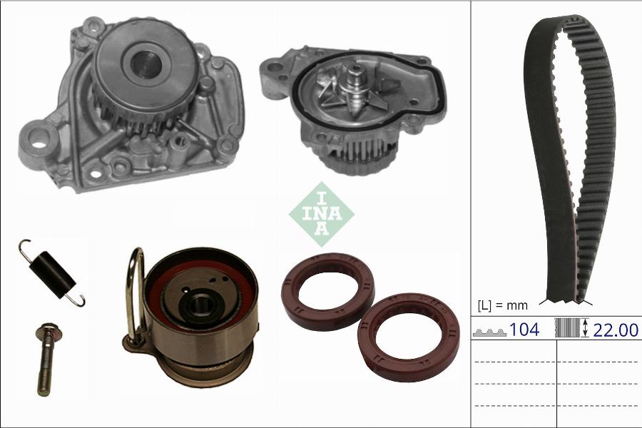 INA 530 0899 30 - Водяной насос + комплект зубчатого ремня autodnr.net