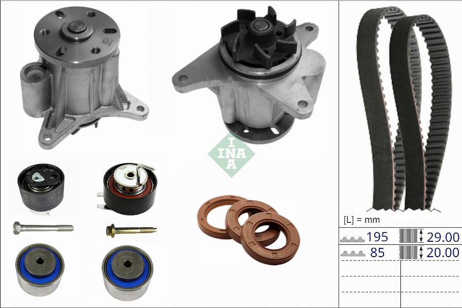 INA 530 0909 30 - Водяной насос + комплект зубчатого ремня autodnr.net