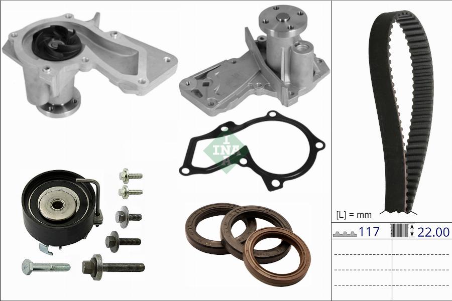 INA 530 0912 30 - Водяной насос + комплект зубчатого ремня autodnr.net