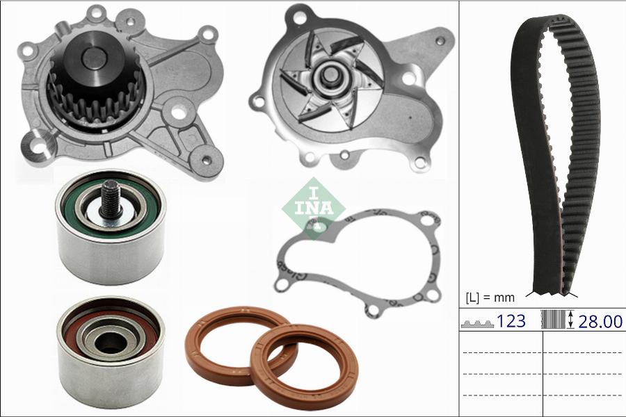 INA 530 0939 30 - Водяной насос + комплект зубчатого ремня autodnr.net