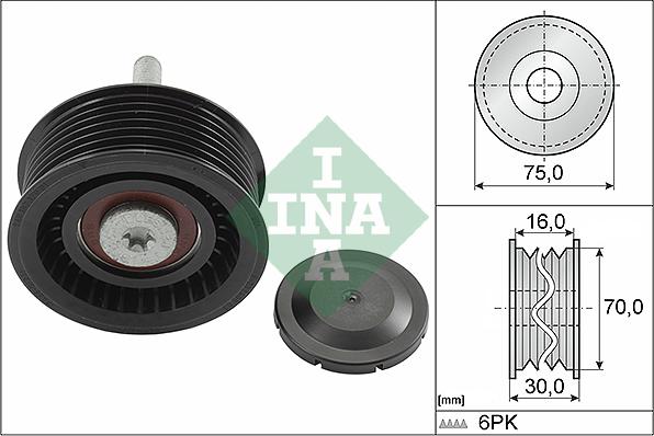 INA 532 0801 10 - Направляющий ролик, поликлиновый ремень autodnr.net