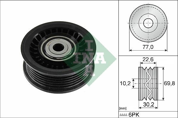 INA 532 1075 10 - Паразитний / провідний ролик, поліклиновий ремінь autocars.com.ua
