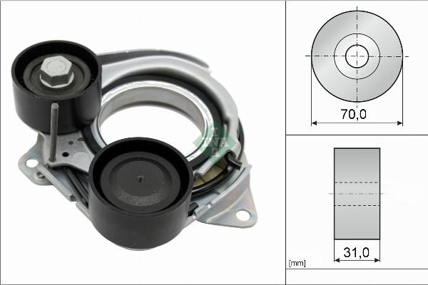 INA 534 1010 10 - Натягувач ременя, клинові зуб. autocars.com.ua