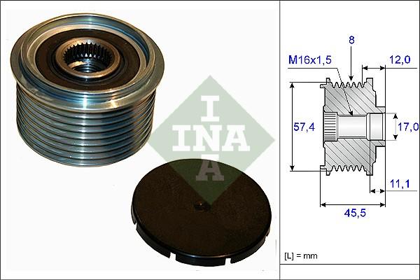 INA 535 0069 10 - Шкив генератора, муфта avtokuzovplus.com.ua