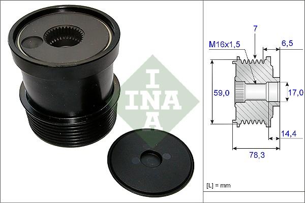 INA 535 0120 10 - Шкив генератора, муфта avtokuzovplus.com.ua