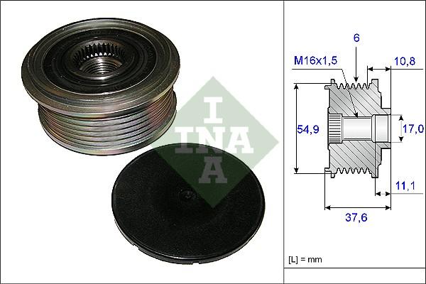 INA 535 0123 10 - Шкiв генератора autocars.com.ua