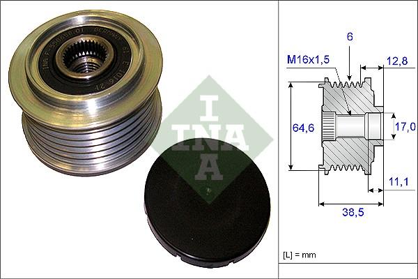 INA 535 0201 10 - Шкив генератора, муфта avtokuzovplus.com.ua