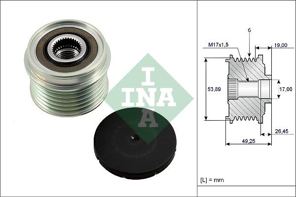 INA 535 0233 10 - Шкив генератора, муфта avtokuzovplus.com.ua