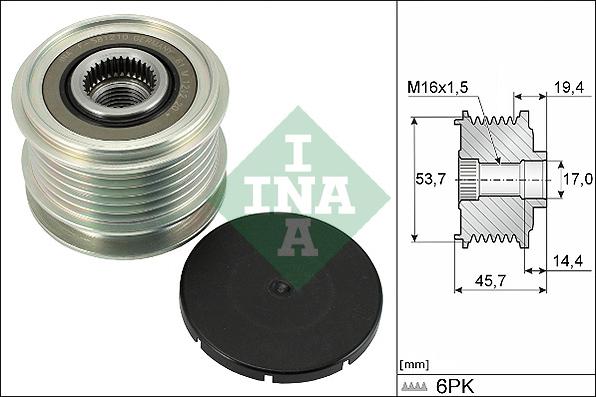 INA 535 0328 10 - Шкив генератора, муфта avtokuzovplus.com.ua