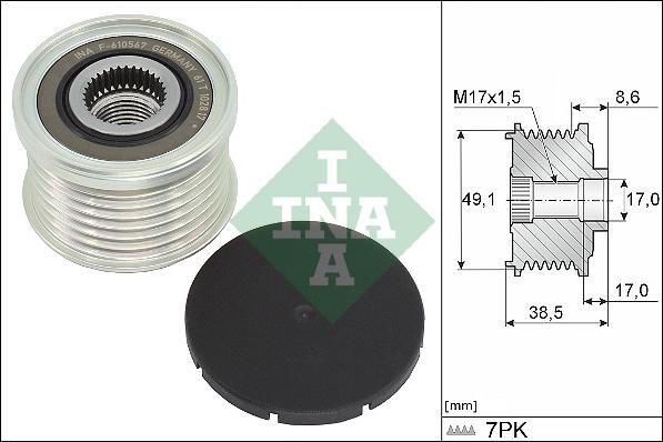 INA 535 0344 10 - Шкив генератора, муфта avtokuzovplus.com.ua