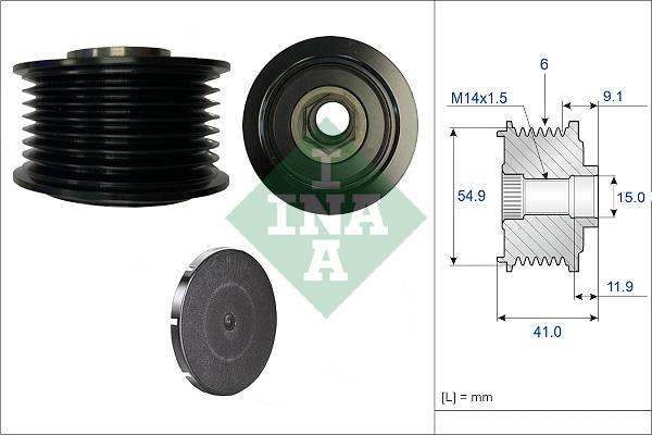 INA 535 0362 10 - Ремінний шків, генератор autocars.com.ua