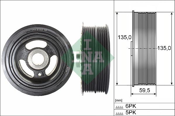 INA 544 0152 10 - Шкив коленчатого вала autodnr.net