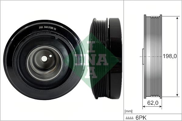 INA 544 0196 10 - Ремінний шків, колінчастий вал autocars.com.ua