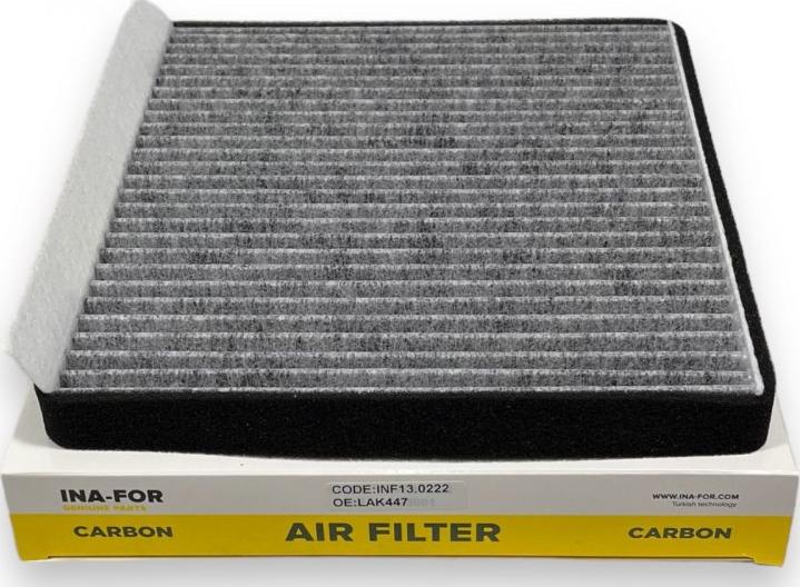 INA-FOR INF13.0222 - Фільтр, повітря у внутрішній простір autocars.com.ua