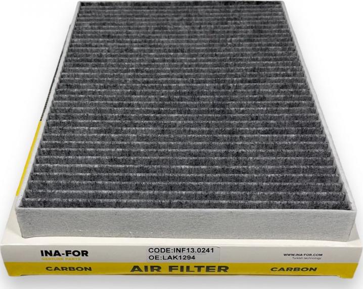 INA-FOR INF13.0241 - Фільтр, повітря у внутрішній простір autocars.com.ua