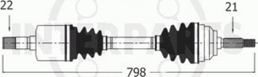 InterParts CT816208 - Приводний вал autocars.com.ua