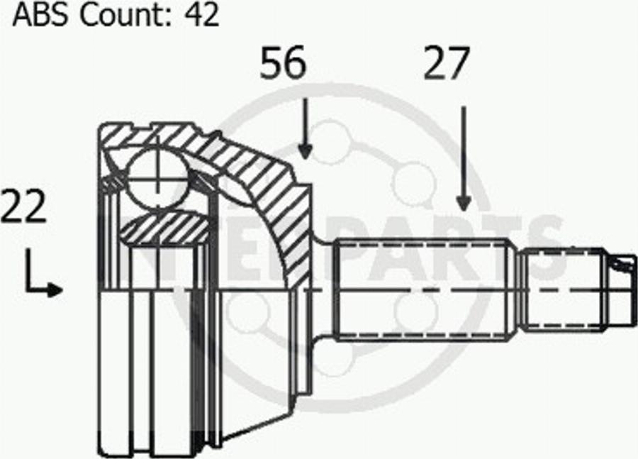 InterParts OJ-0143 - Шарнирный комплект, ШРУС, приводной вал avtokuzovplus.com.ua