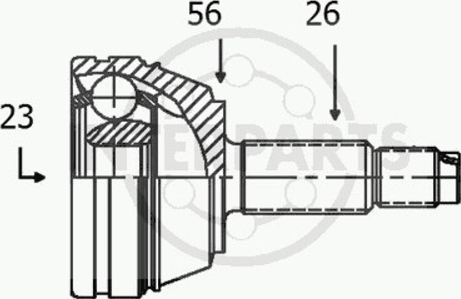 InterParts OJ-0212 - Шарнирный комплект, ШРУС, приводной вал autodnr.net