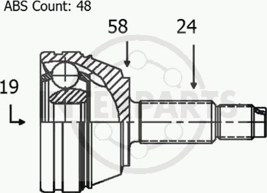 InterParts OJ0257 - Шарнирный комплект, ШРУС, приводной вал autodnr.net