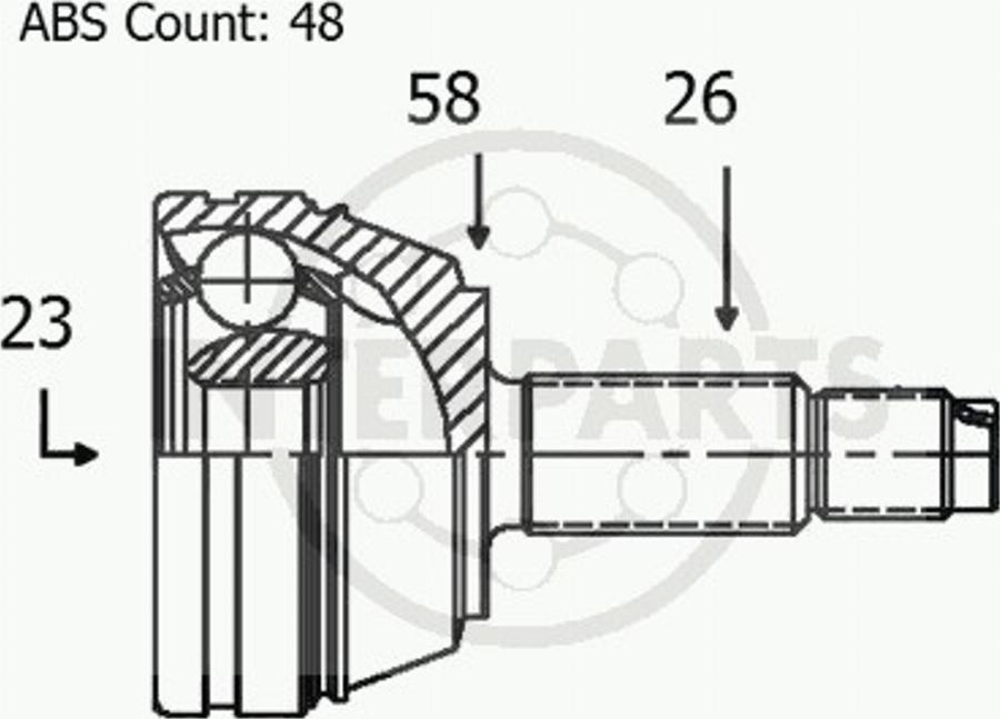 InterParts OJ-0267 - Шарнирный комплект, ШРУС, приводной вал autodnr.net