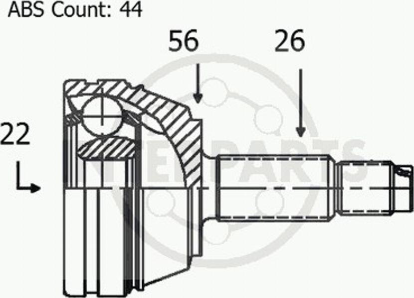 InterParts OJ0449 - Шарнирный комплект, ШРУС, приводной вал autodnr.net