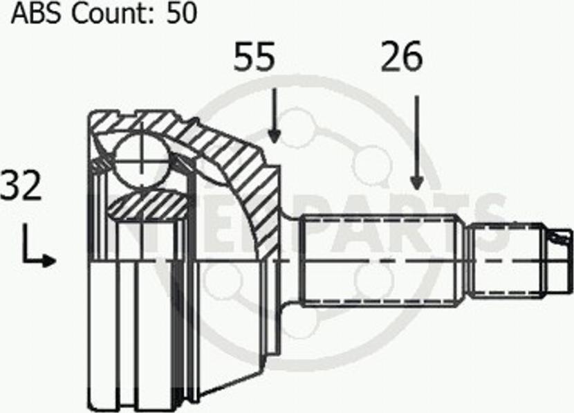 InterParts OJ-0841 - Шарнирный комплект, ШРУС, приводной вал avtokuzovplus.com.ua