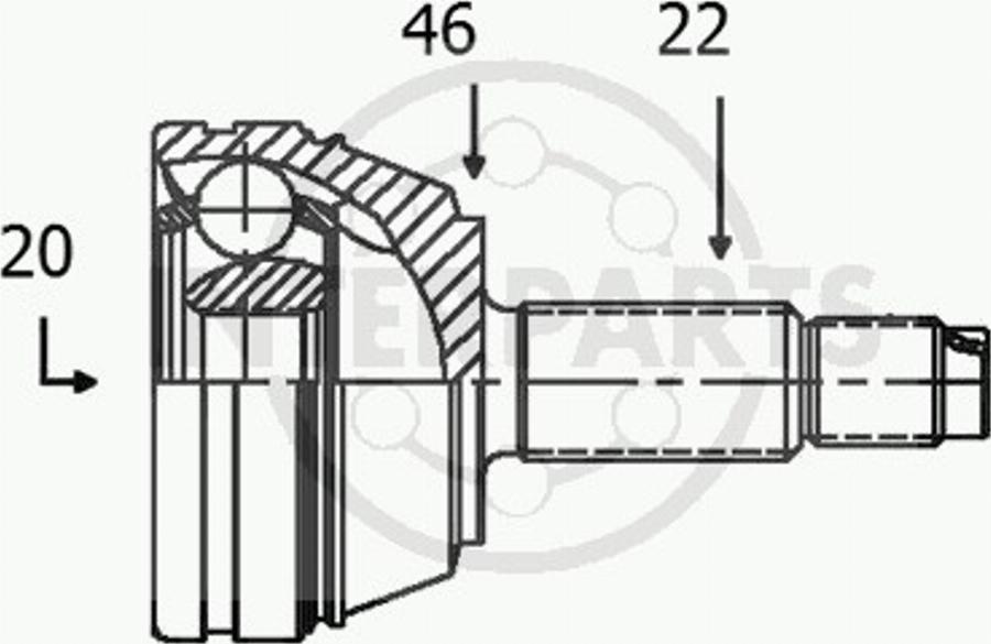 InterParts OJ-1309 - Шарнирный комплект, ШРУС, приводной вал autodnr.net