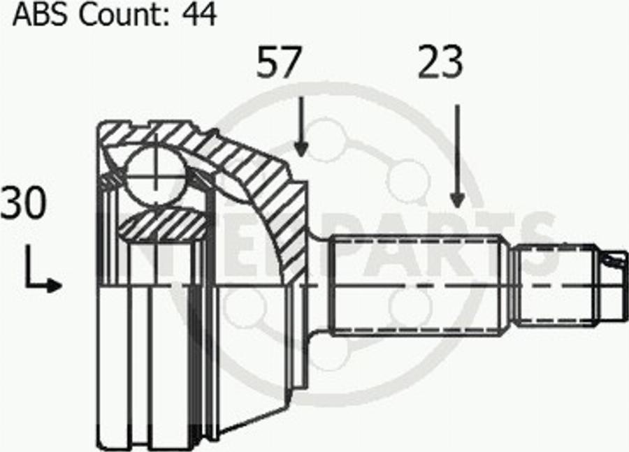 InterParts OJ-1382 - Шарнирный комплект, ШРУС, приводной вал autodnr.net