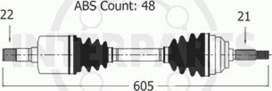 InterParts PG-8-33-112A - Приводной вал avtokuzovplus.com.ua