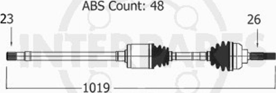 InterParts TO-8-09-231A - Приводний вал autocars.com.ua