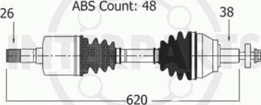 InterParts VW-8-20-125A - Приводний вал autocars.com.ua