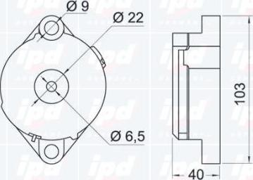 IPD 10-0021 - Натягувач ременя, клинові зуб. autocars.com.ua