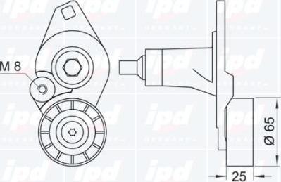 IPD 10-0179 - Натягувач ременя, клинові зуб. autocars.com.ua