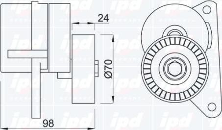 IPD 10-0296 - Натяжитель, поликлиновый ремень avtokuzovplus.com.ua