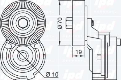 IPD 10-0827 - Натягувач ременя, клинові зуб. autocars.com.ua