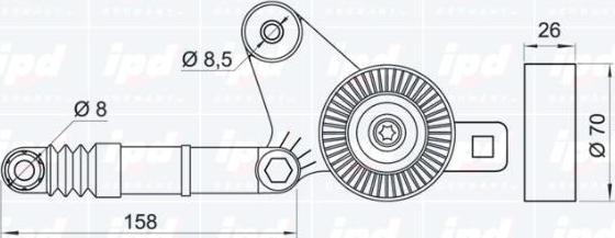 IPD 10-1052 - Натягувач ременя, клинові зуб. autocars.com.ua