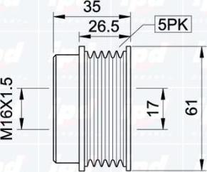 IPD 12-0007 - Шкив генератора, муфта avtokuzovplus.com.ua