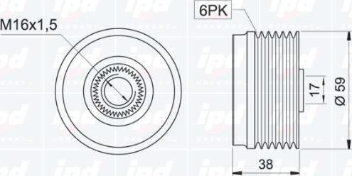 IPD 12-0886 - Ремінний шків, генератор autocars.com.ua