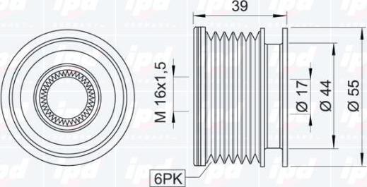 IPD 12-1066 - Шкив генератора, муфта avtokuzovplus.com.ua