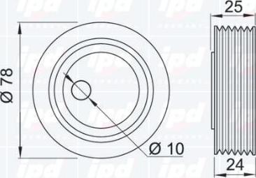 IPD 14-0057 - Паразитний / провідний ролик, поліклиновий ремінь autocars.com.ua