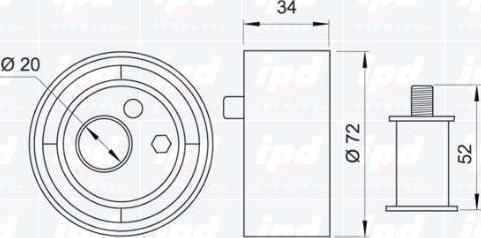 IPD 14-0060 - Натяжна ролик, ремінь ГРМ autocars.com.ua