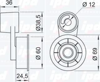 IPD 14-0061 - Натяжной ролик, ремень ГРМ avtokuzovplus.com.ua