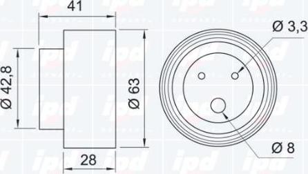 IPD 14-0115 - Натяжной ролик, ремень ГРМ avtokuzovplus.com.ua