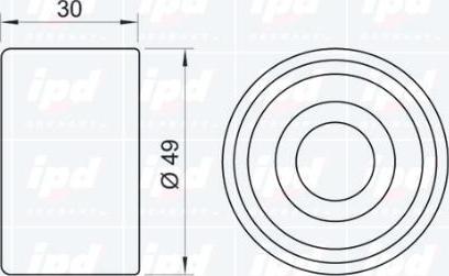 IPD 14-0134 - Паразитний / Провідний ролик, зубчастий ремінь autocars.com.ua