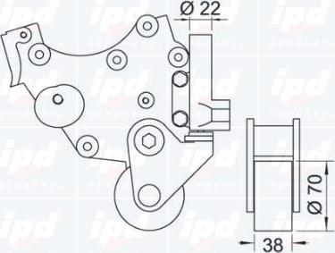 IPD 14-0151 - Важіль натягувача, зубчастий ремінь autocars.com.ua