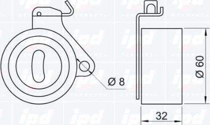 IPD 14-0186 - Натяжна ролик, ремінь ГРМ autocars.com.ua