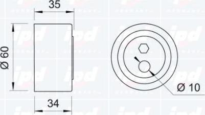 IPD 14-0206 - Натяжной ролик, ремень ГРМ avtokuzovplus.com.ua