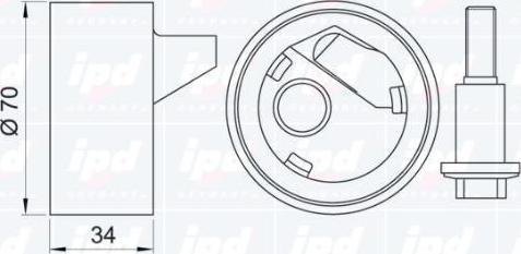 IPD 14-0220 - Натяжна ролик, ремінь ГРМ autocars.com.ua