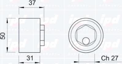 IPD 14-0304 - Натяжна ролик, ремінь ГРМ autocars.com.ua