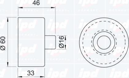 IPD 14-0308 - Паразитний / Провідний ролик, зубчастий ремінь autocars.com.ua